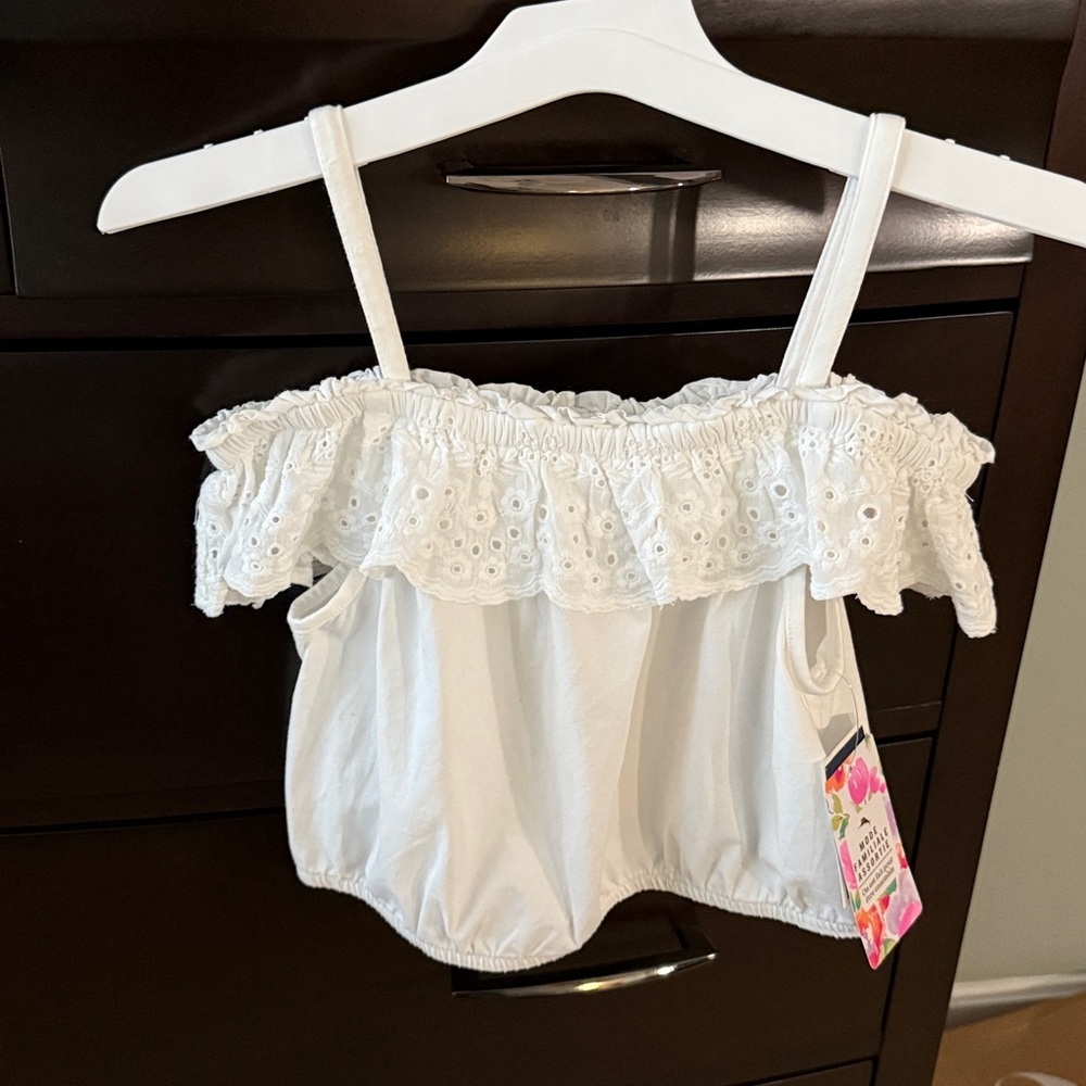 Tommy Bahama White Eyelet Lace Top size 10